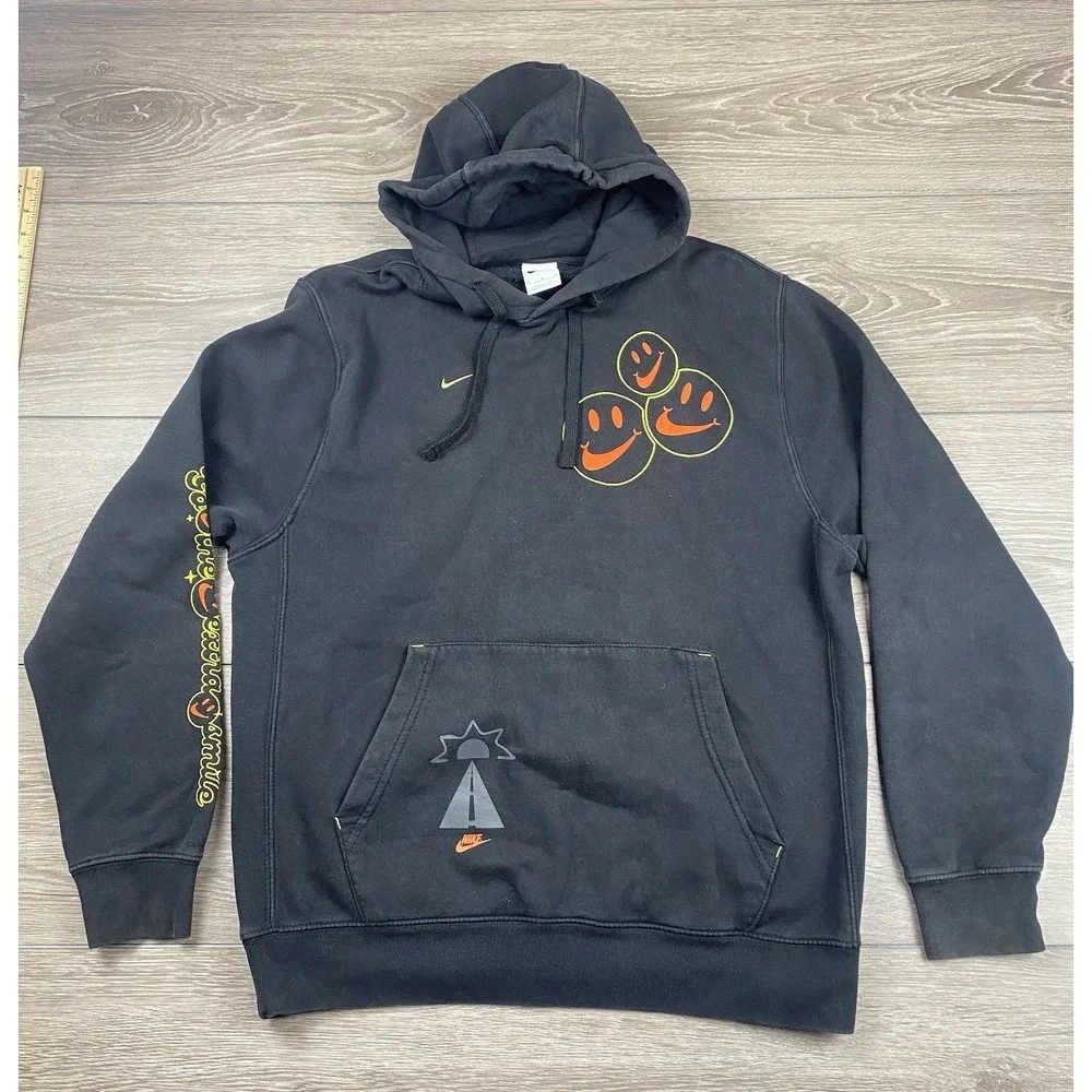 Nike Men's "Go The Extra Smile" Graphic Pullover Hoodie Black Size Medium - Picture 3 of 10